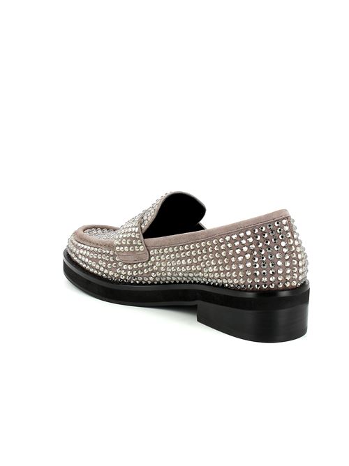 Jaya mocassino da donna in tessuto grigio con strass BIBI LOU | 715X